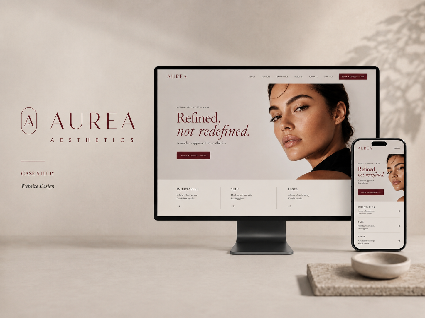 AUREA Medical Aesthetics concept project by AdMuse Agency