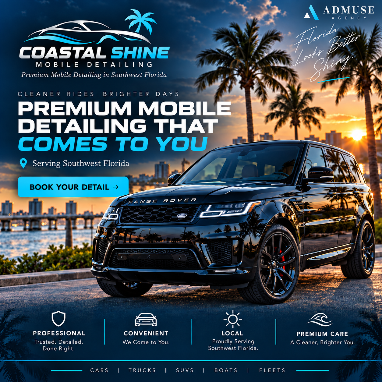 Coastal Shine paid social advertising creative concept by AdMuse Agency